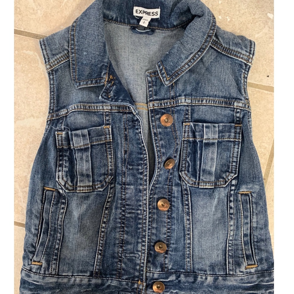 EUC express denim vest size small